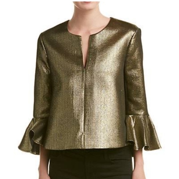 Bcbgmaxazria Valari Metallic Gold Top Small NWT - Picture 1 of 6